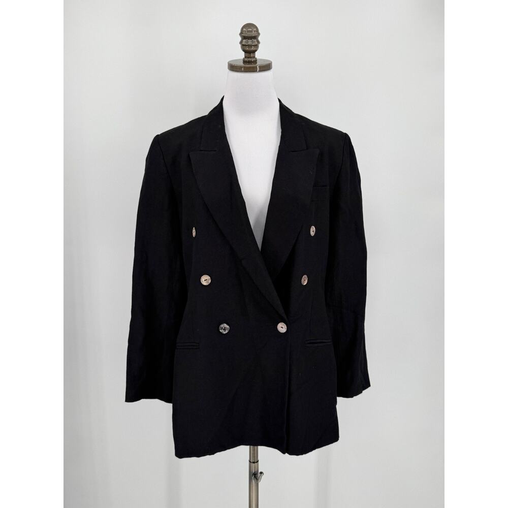 Vintage 80s Gruppo Americano Studio Womens Black Classic Blazer Jacket